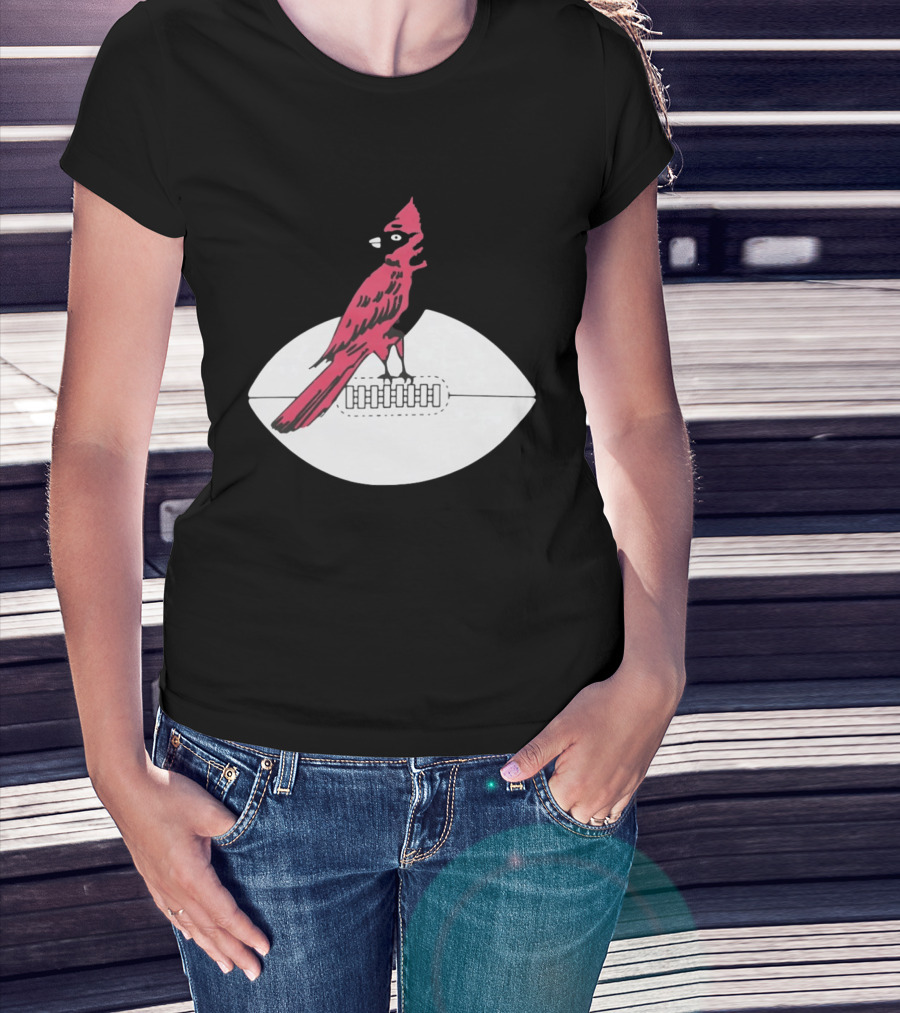 Arizona Cardinals Bird On Football T-Shirt