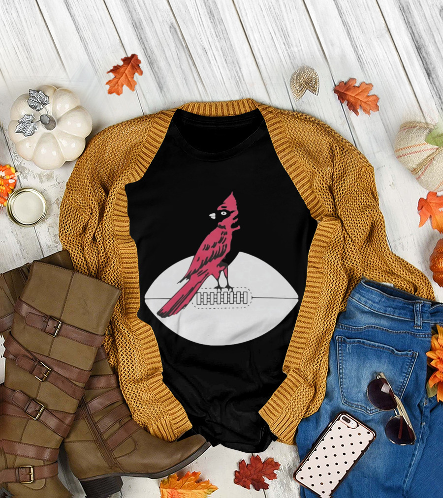 Arizona Cardinals Bird On Football T-Shirt