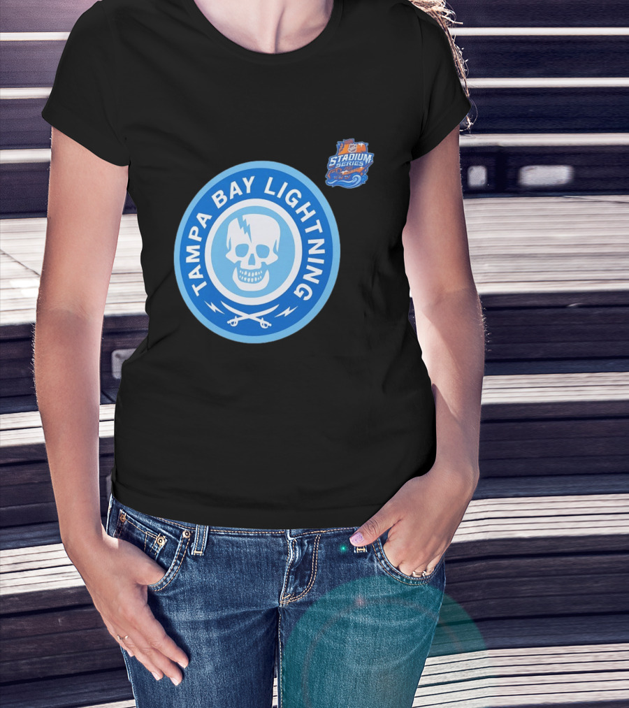 Tampa Bay Lightning Skull Circle Stadium Series T-Shirt