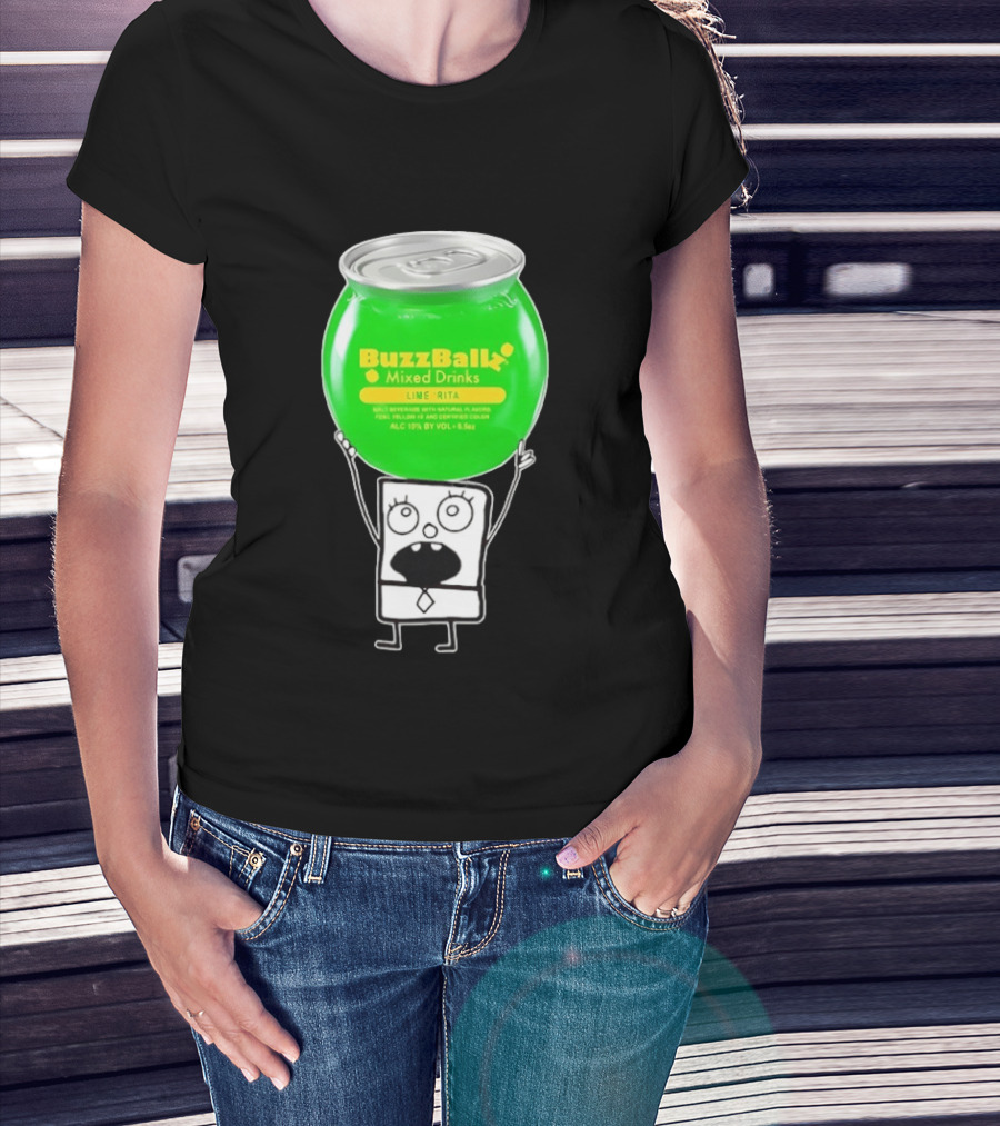 Doodlebob With BuzzBallz Lime Rita Mixed Drinks Can T-Shirt