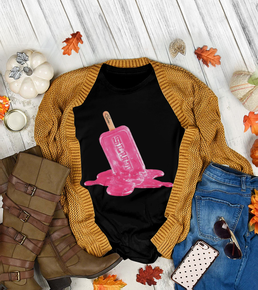 SLUT Pink Melting Ice Cream Stick T-Shirt