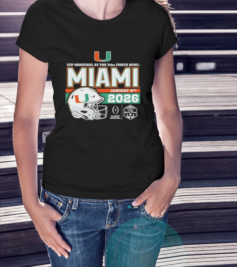 CFP Semifinal Vrbo Fiesta Bowl Miami Hurricanes January 8th 2026 T-Shirt