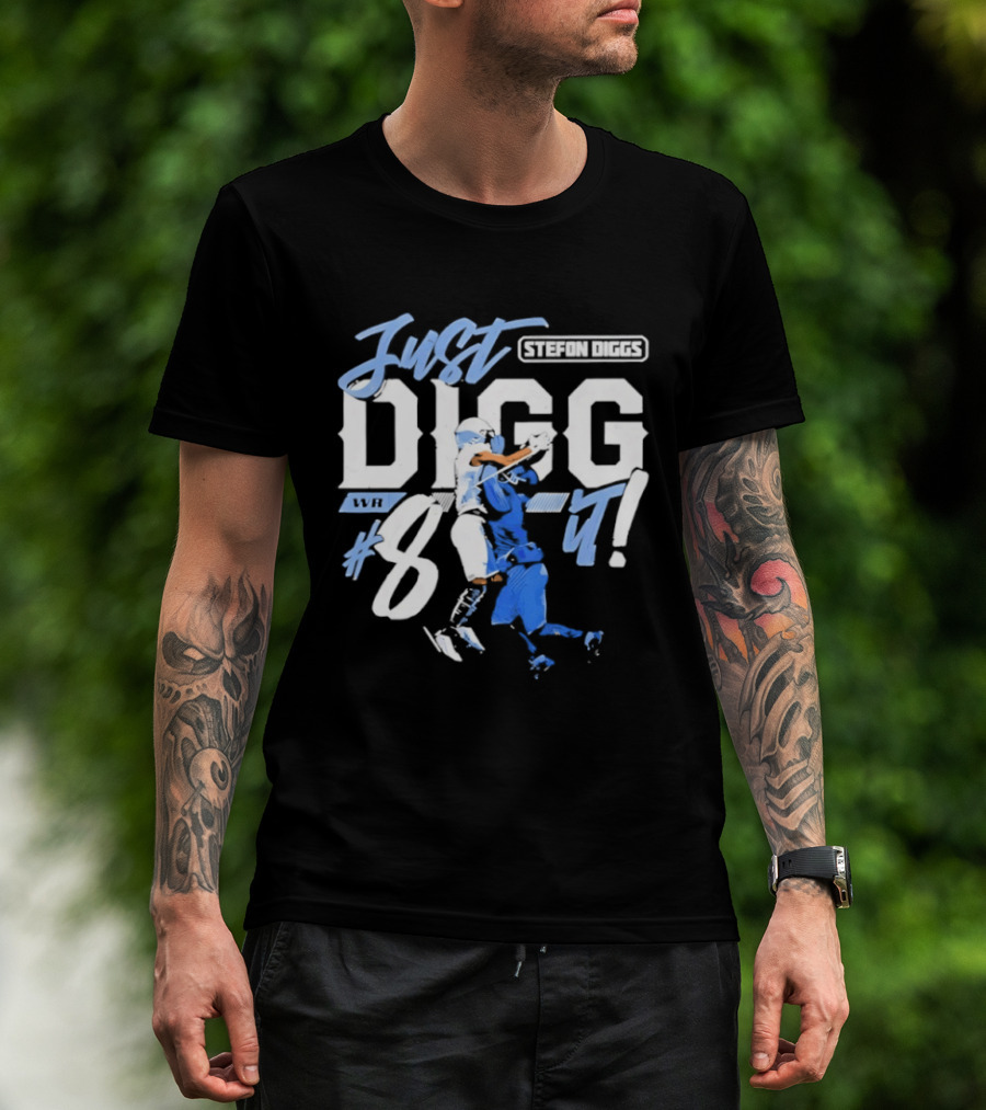 Stefon Diggs Just Digg It Number 14 Football Action T-Shirt