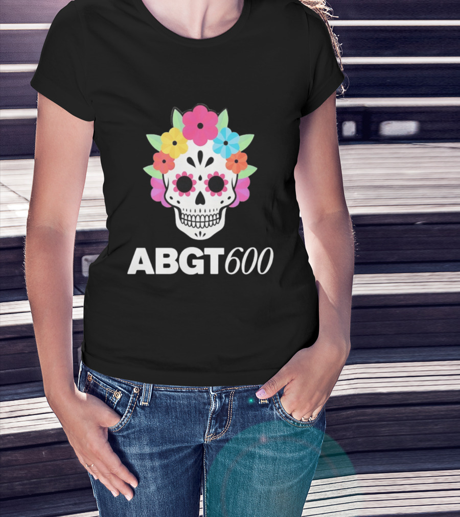 ABGT 600 Sugar Skull Colorful Floral T-Shirt