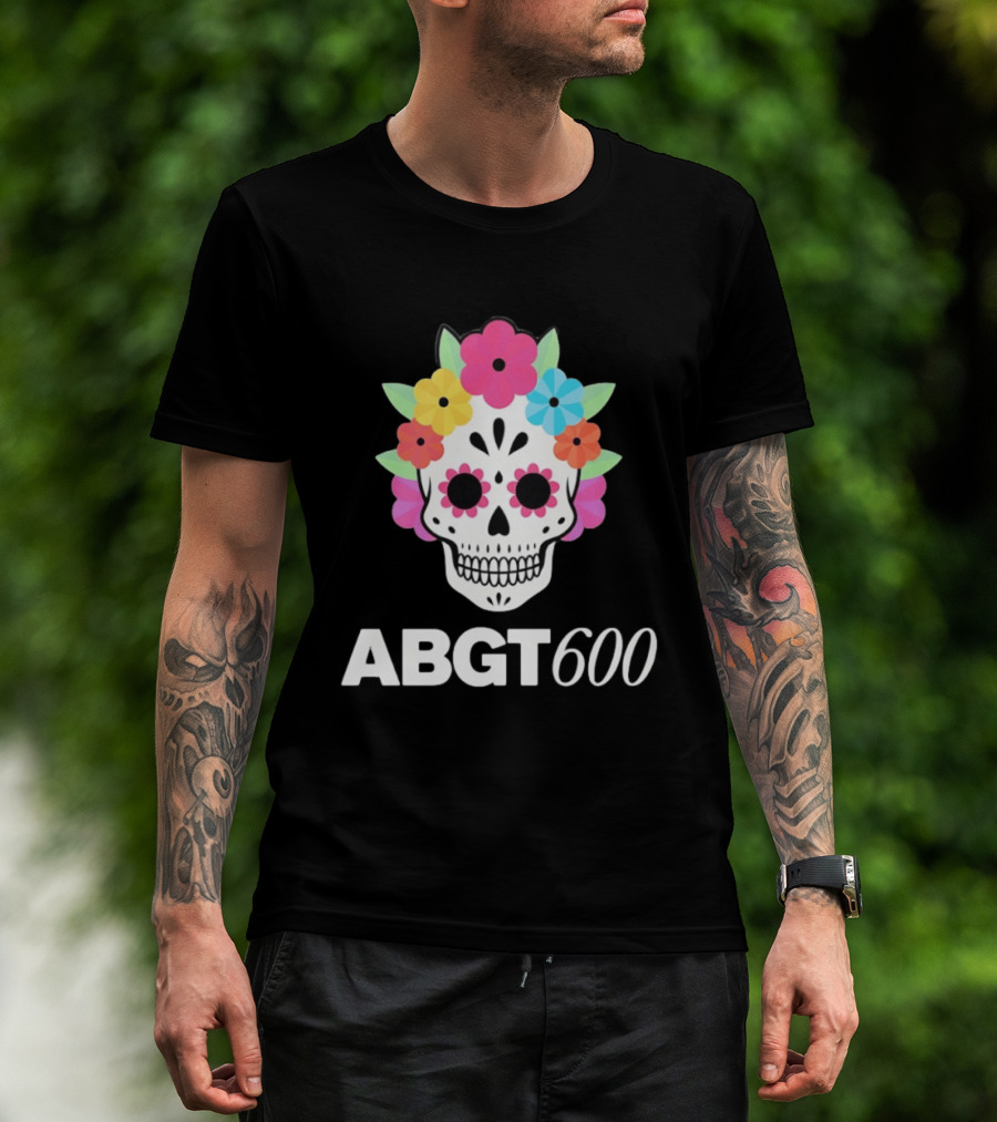 ABGT 600 Sugar Skull Colorful Floral T-Shirt