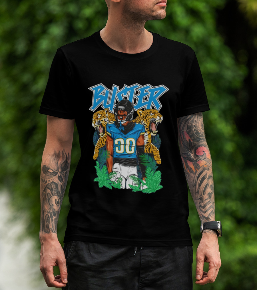 Buster Montaric Brown Jacksonville Jaguars Football 30 T-Shirt