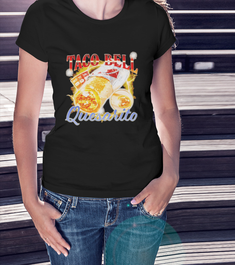 Taco Bell Quesarito Bold Text Fiery T-Shirt
