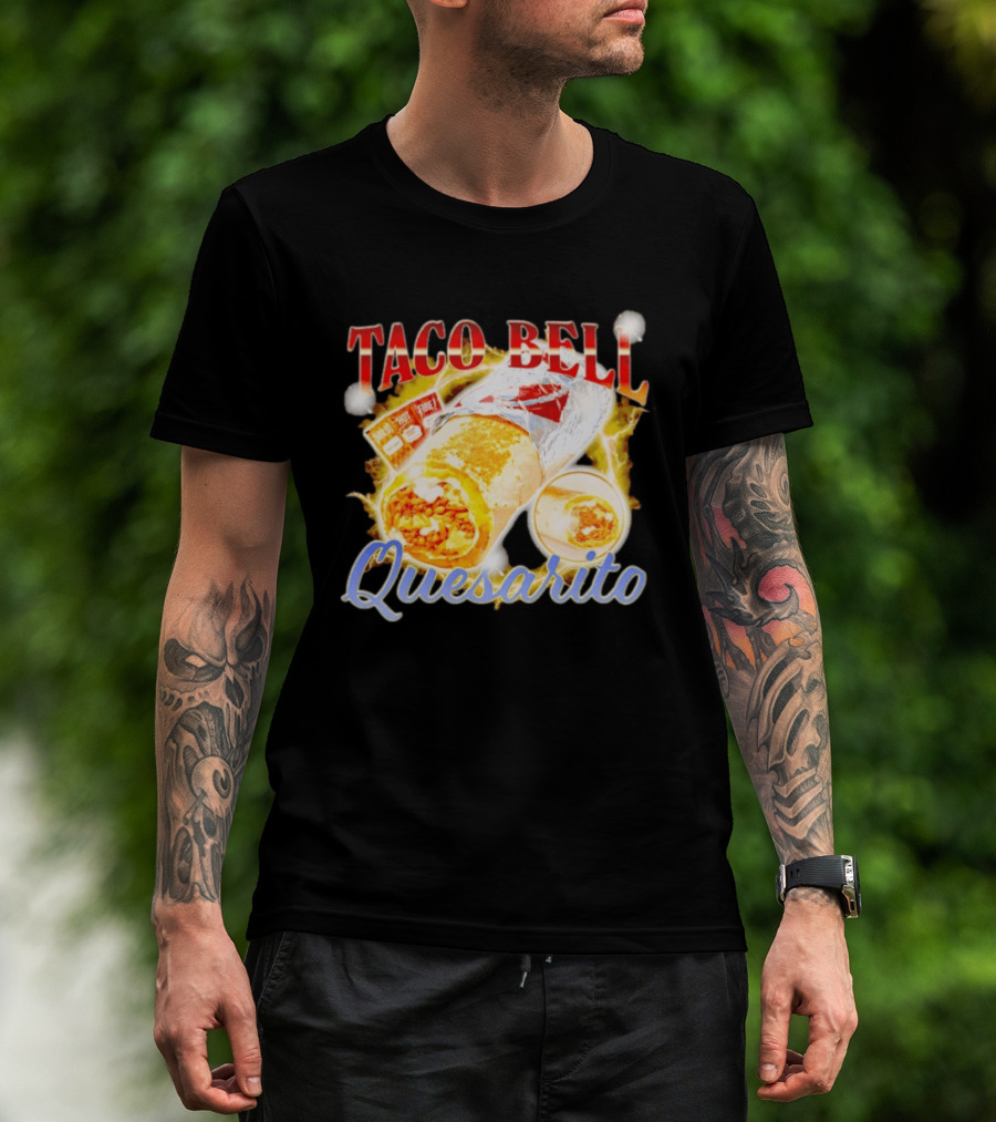 Taco Bell Quesarito Bold Text Fiery T-Shirt