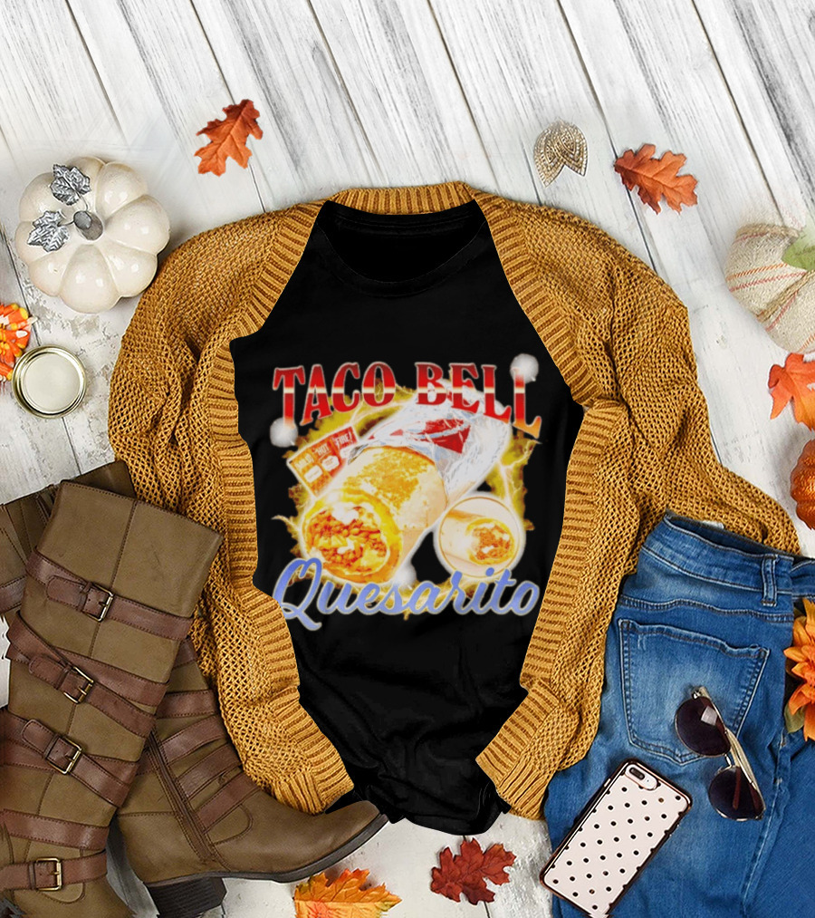 Taco Bell Quesarito Bold Text Fiery T-Shirt