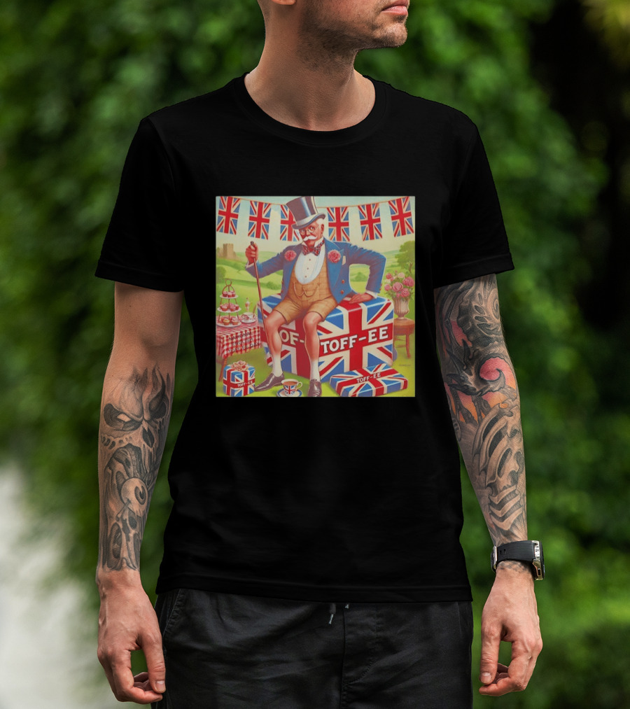 National English Toffee Party Vintage Union Jack Celebration T-Shirt