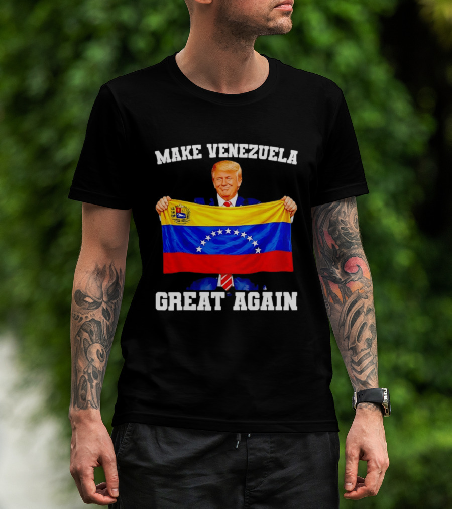 Make Venezuela Great Again Trump Holding Venezuelan Flag T-Shirt