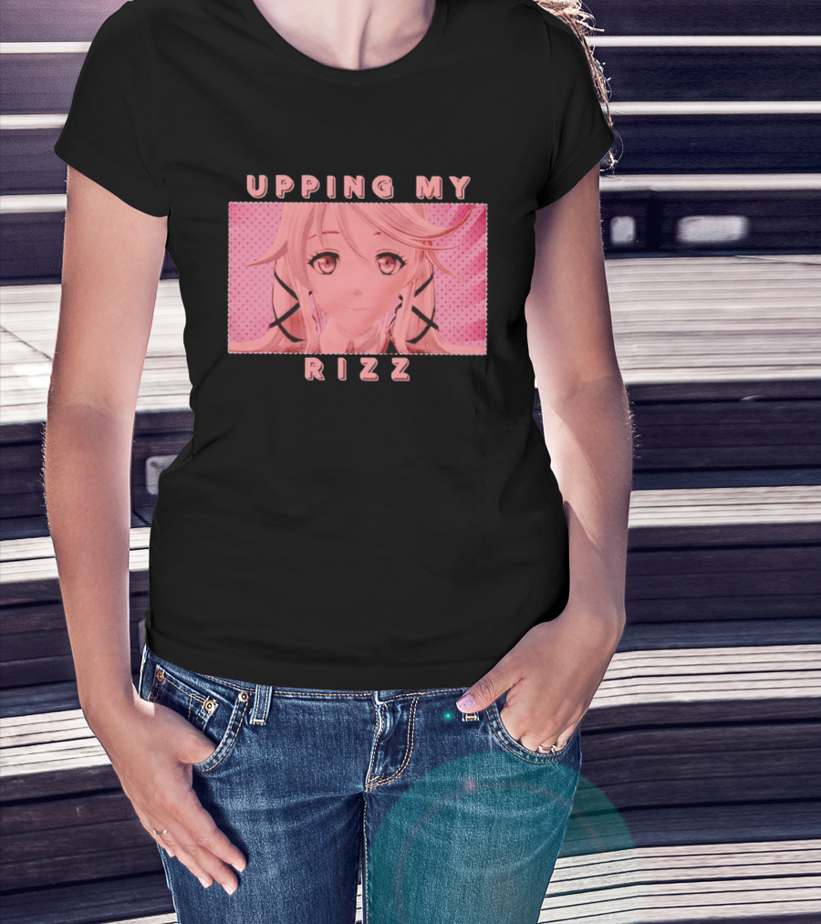 Upping My Rizz Anime Aesthetic Pink And Black T-Shirt