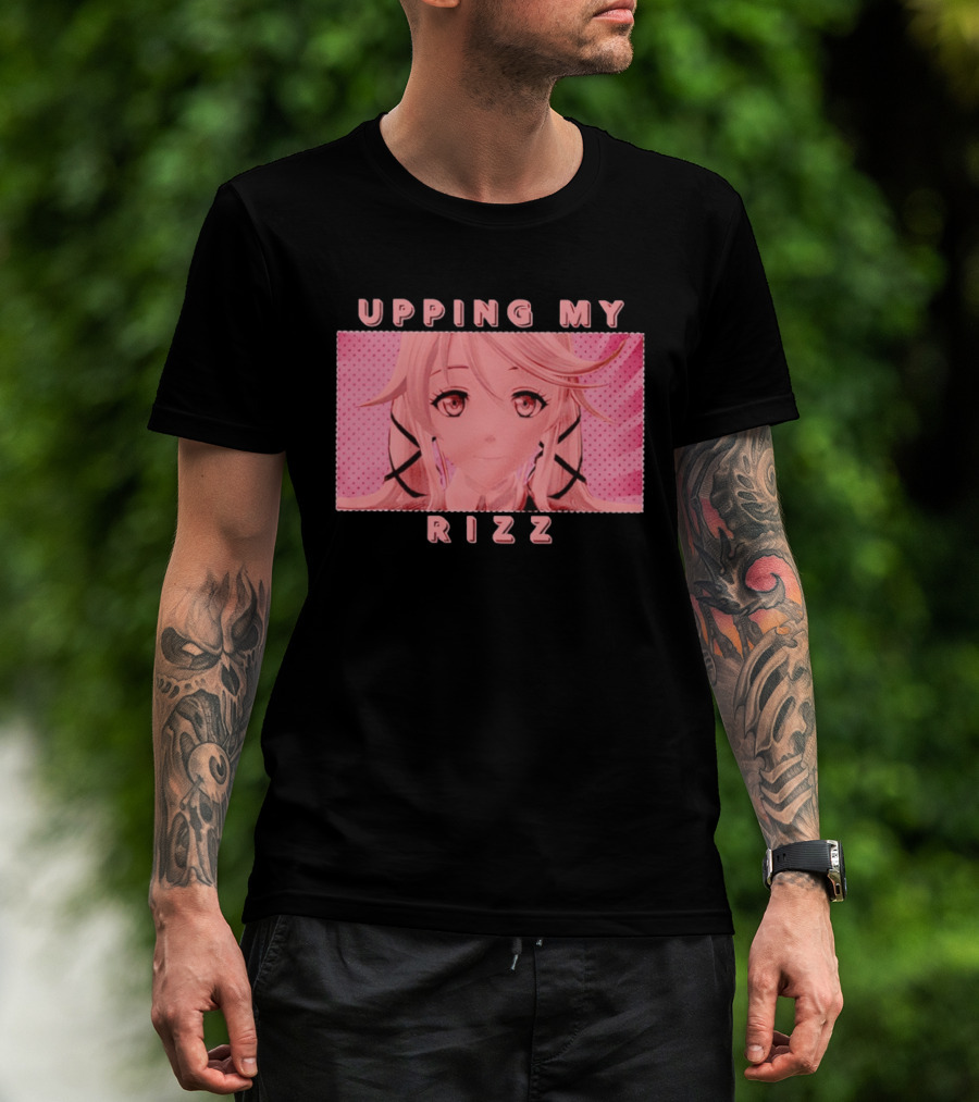 Upping My Rizz Anime Aesthetic Pink And Black T-Shirt