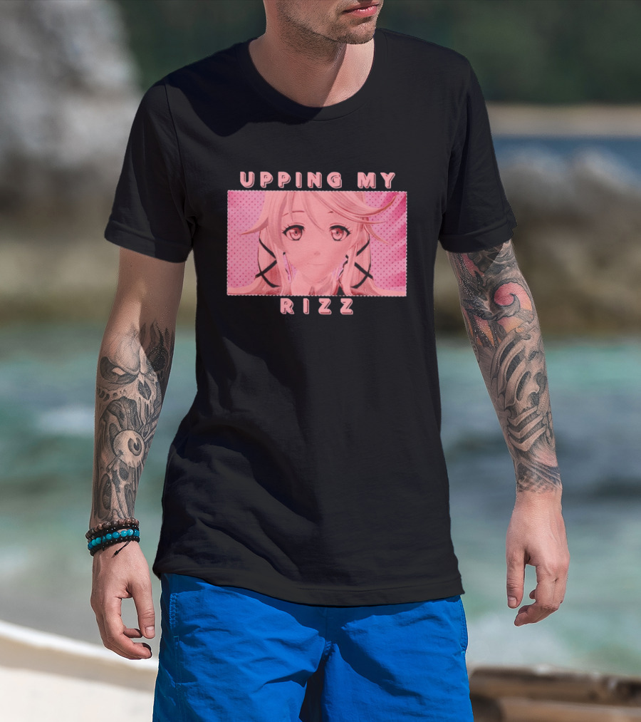 Upping My Rizz Anime Aesthetic Pink And Black T-Shirt