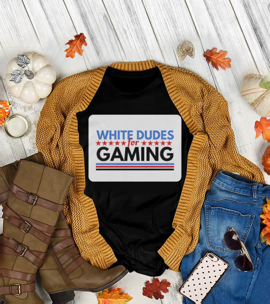 White Dudes For Gaming Stars Stripes T-Shirt