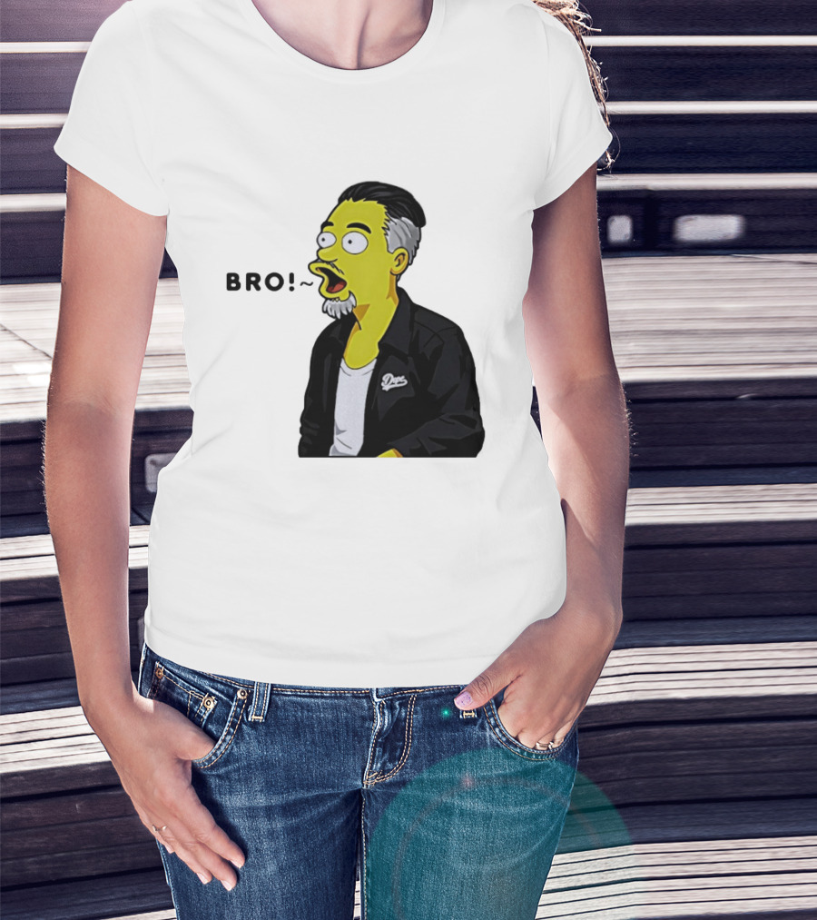 BRO The Simpson Basketball Player Inspired Character With Yellow Humor T-Shirt