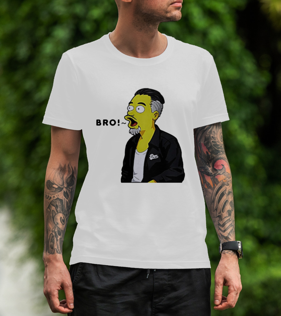 BRO The Simpson Basketball Player Inspired Character With Yellow Humor T-Shirt