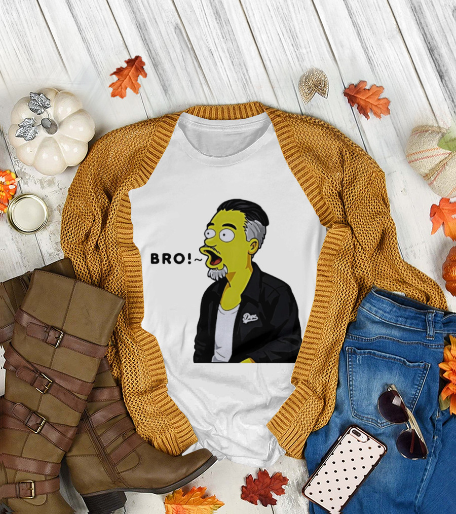 BRO The Simpson Basketball Player Inspired Character with Yellow Humor T-Shirt