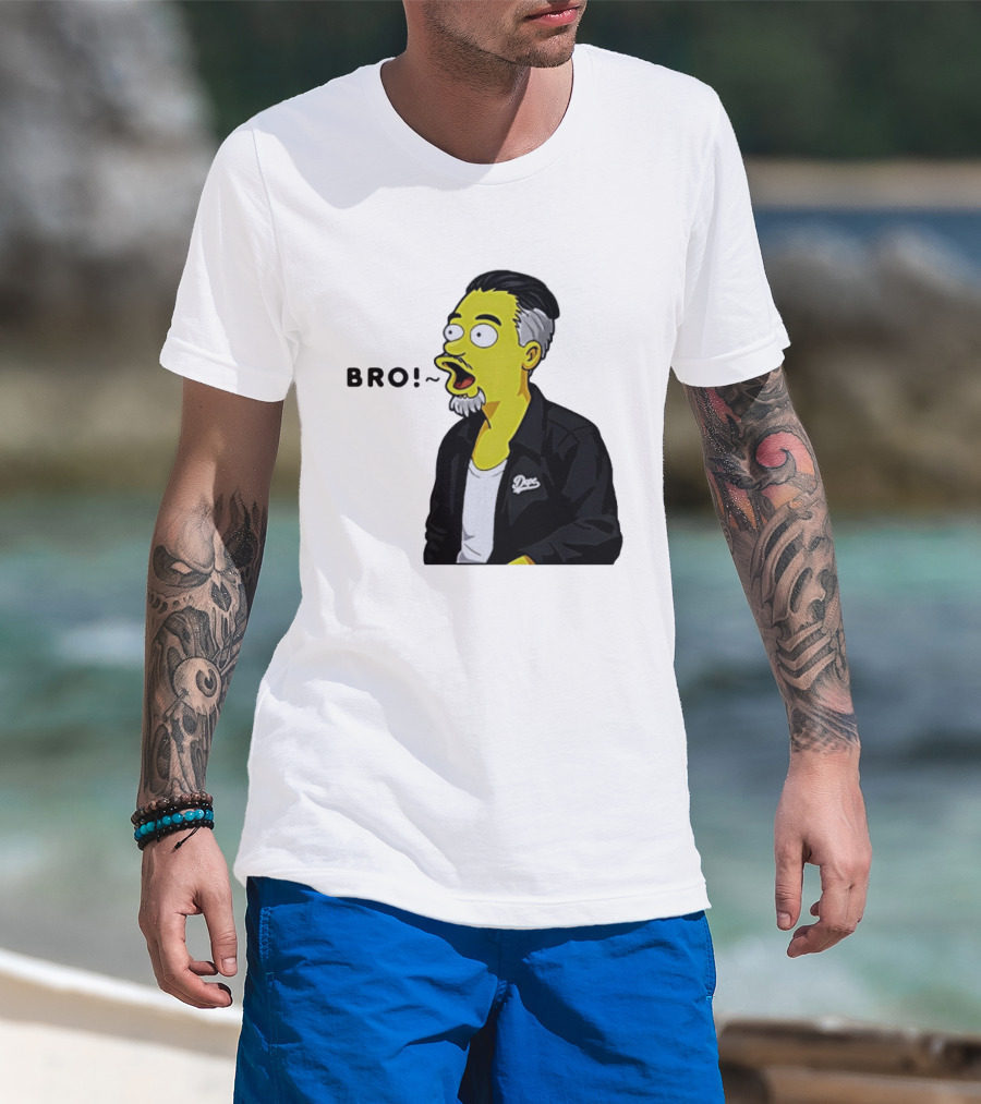 BRO The Simpson Basketball Player Inspired Character With Yellow Humor T-Shirt