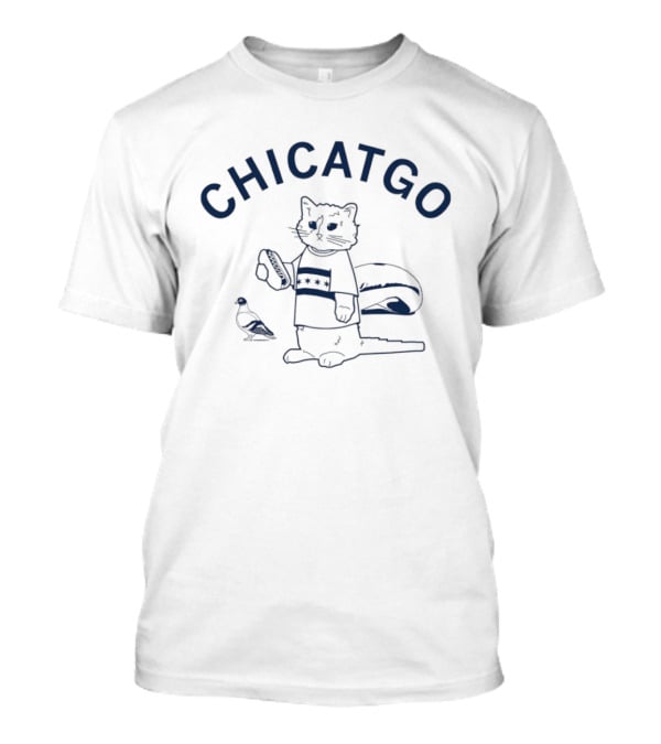 CHICATGO Cat With Chicago Tacos And Pigeon T-Shirt