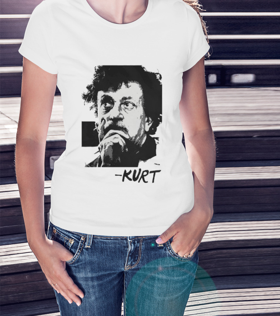 Kurt Vonnegut Vintage Portrait Signature T-Shirt