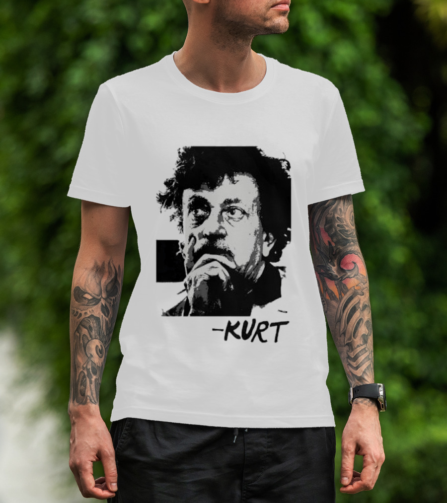 Kurt Vonnegut Vintage Portrait Signature T-Shirt