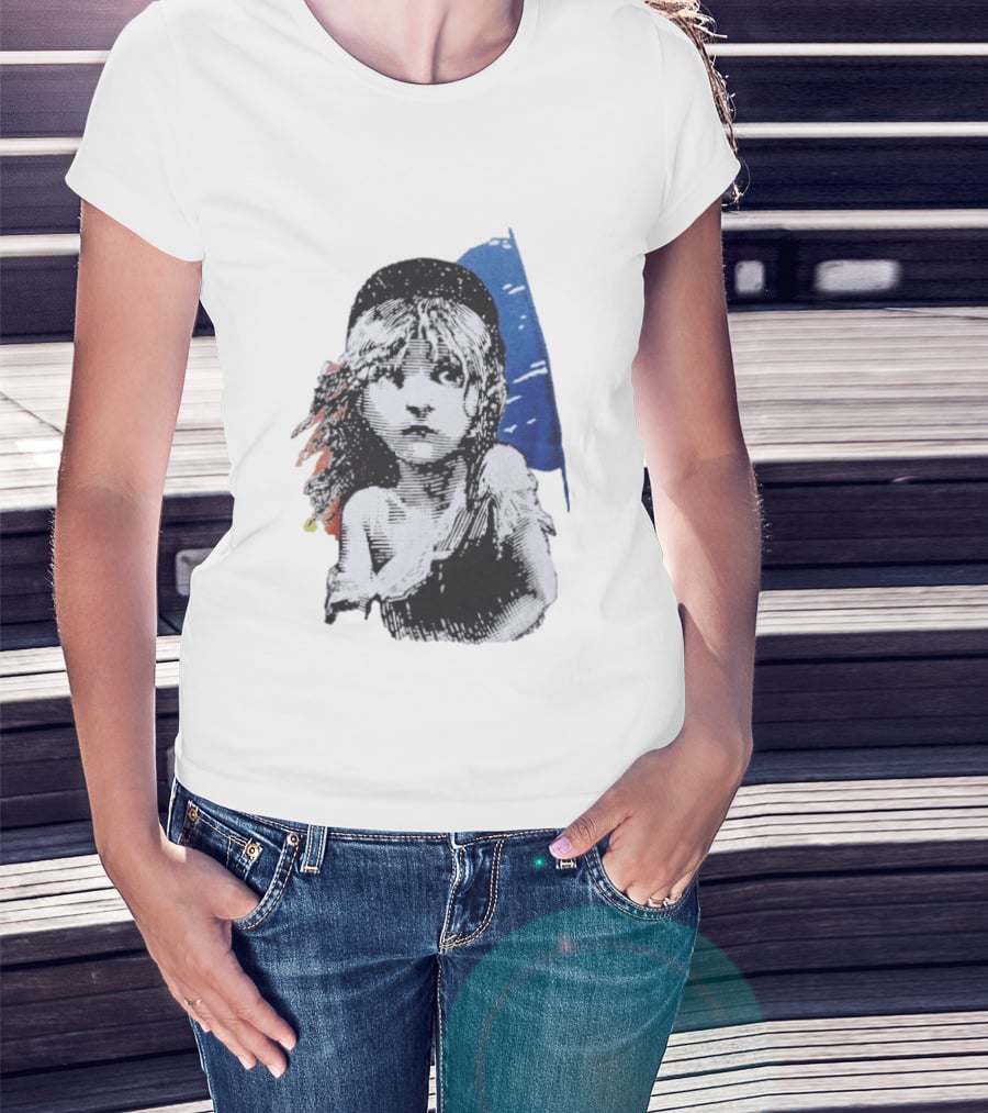 Les Miserables Cosette Vintage Illustration Blue Red T-Shirt