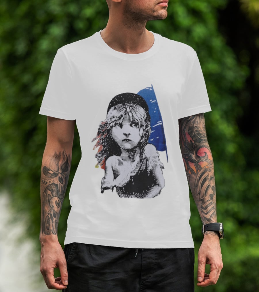 Les Miserables Cosette Vintage Illustration Blue Red T-Shirt