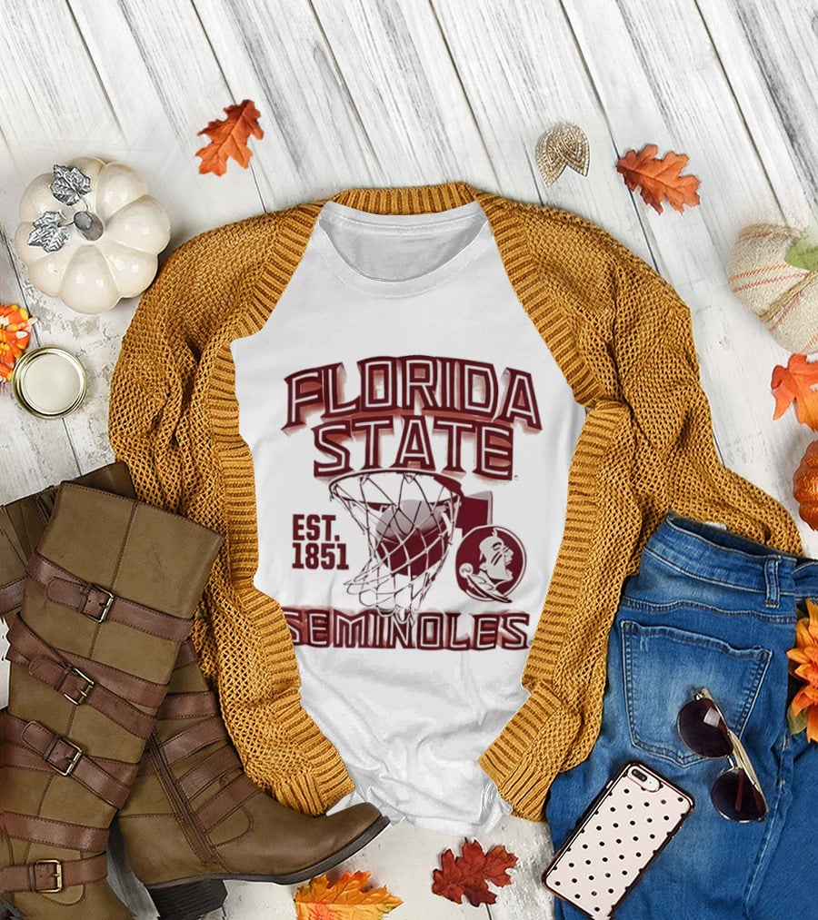 Florida State Seminoles Basketball Est 1851 Vintage Hoop T-Shirt