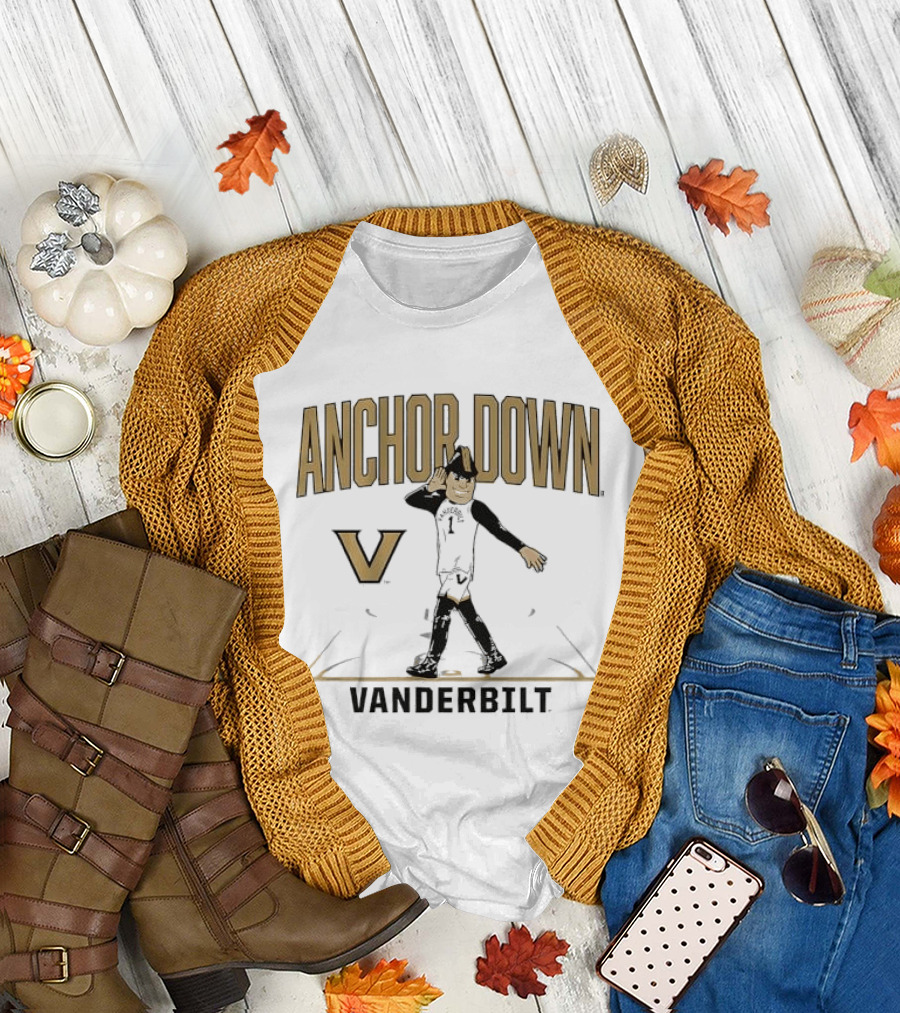 Vanderbilt Anchor Down Basketball Court Mascot V T-Shirt