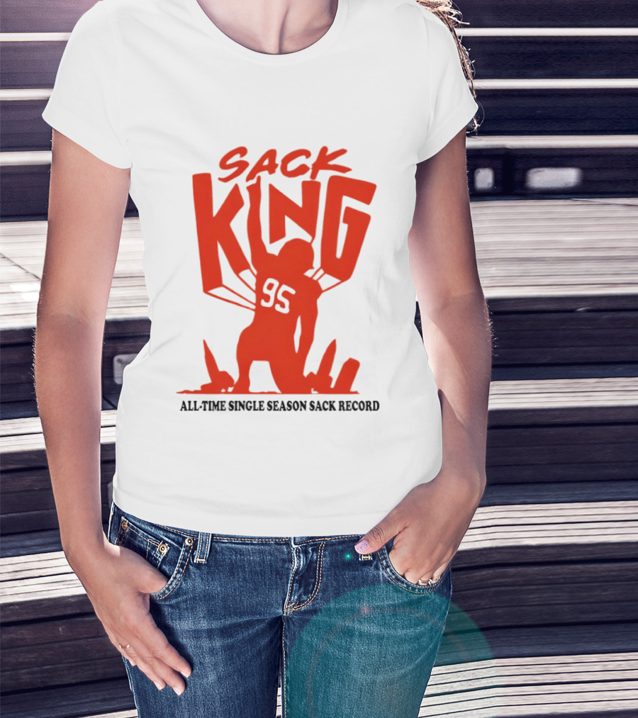 Myles Garrett 95 Sack King All Time Single Season Sack Record Cleveland Browns T-Shirt