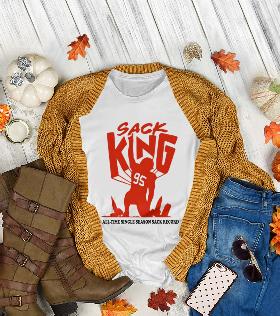 Myles Garrett 95 Sack King All Time Single Season Sack Record Cleveland Browns T-Shirt