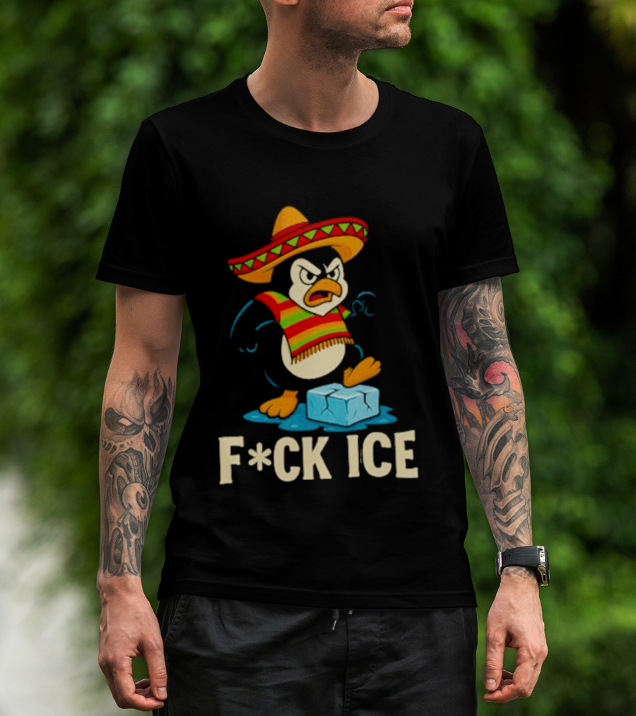 Angry Penguin Sombrero F*ck Ice T-Shirt
