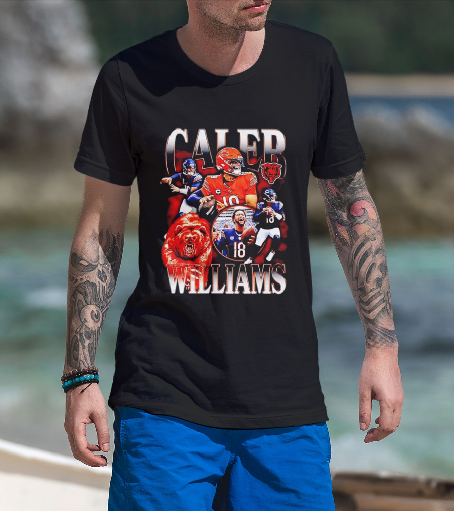 Caleb Williams Chicago Bears Quarterback Collaboration With Bear And Team T-Shirt