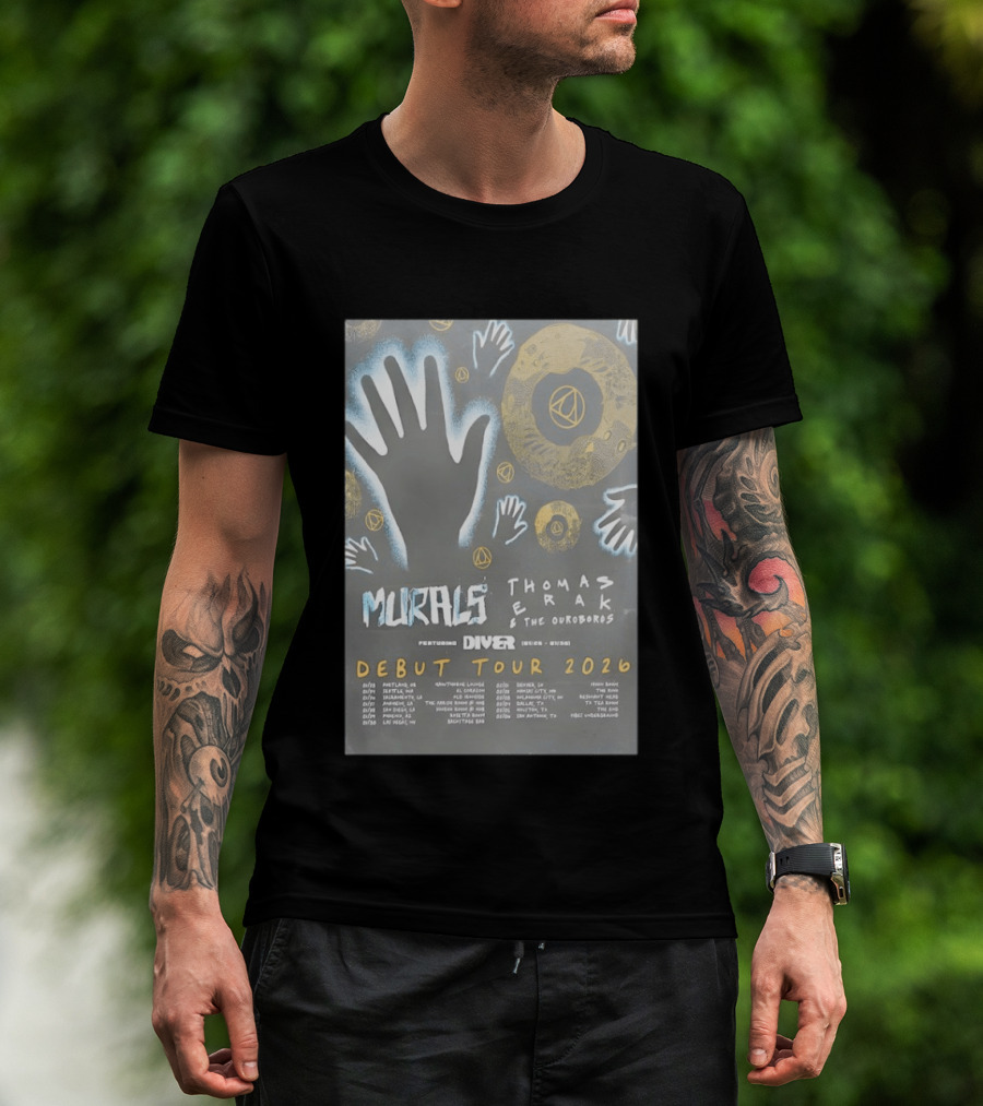 Murals Debut Tour 2026 Featuring Diver Thomas Erak And The Ouroboros T-Shirt