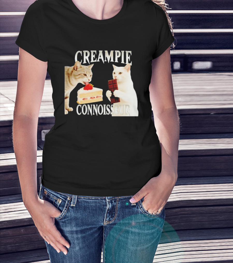Cats Creampie Connoisseur Strawberry Cake Chocolate Bar T-Shirt