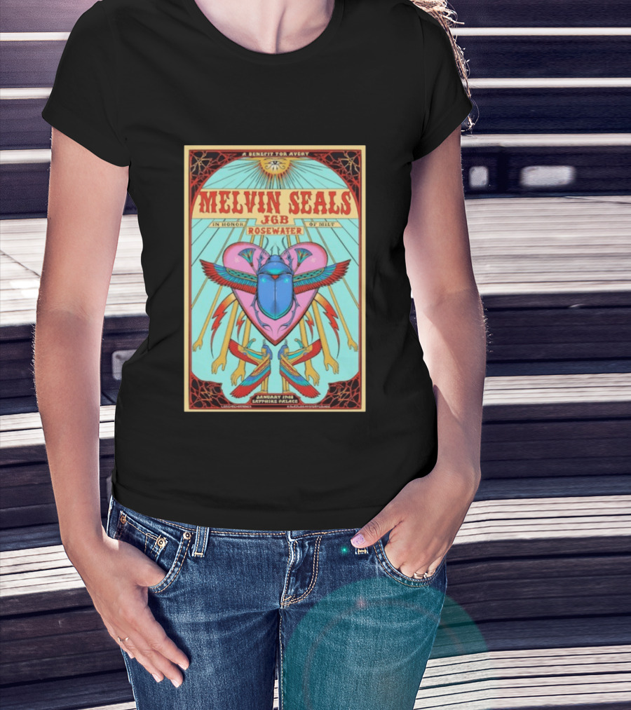 Melvin Seals JGB Rosewater Benefit For Avery January 11th Sapphire Palace T-Shirt