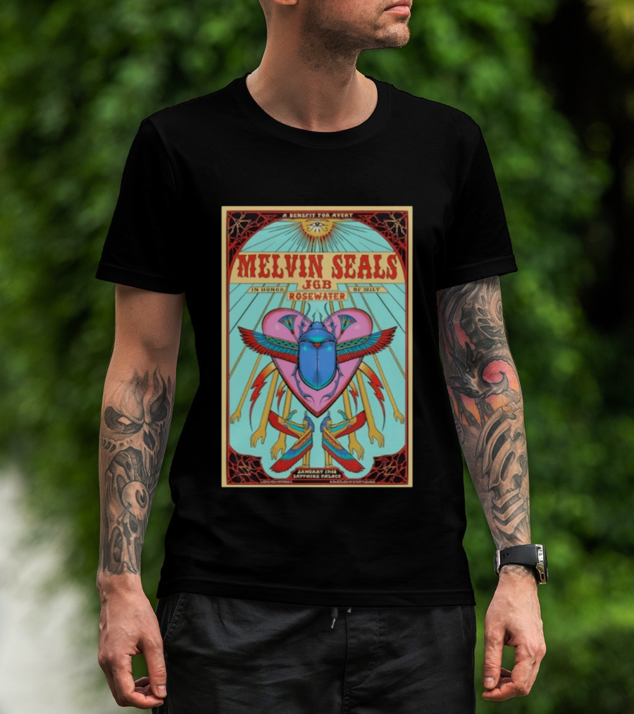 Melvin Seals JGB Rosewater Benefit For Avery January 11th Sapphire Palace T-Shirt