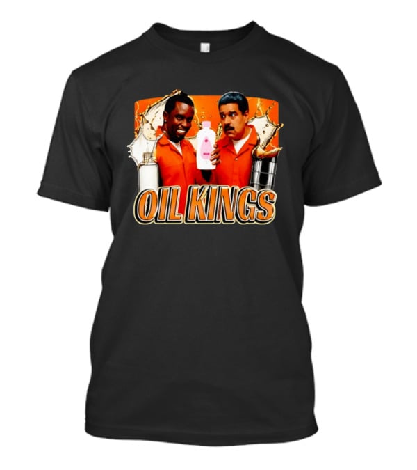 Oil Kings Comedy Parody With Iconic Characters And Baby Oil Bottle T-Shirt