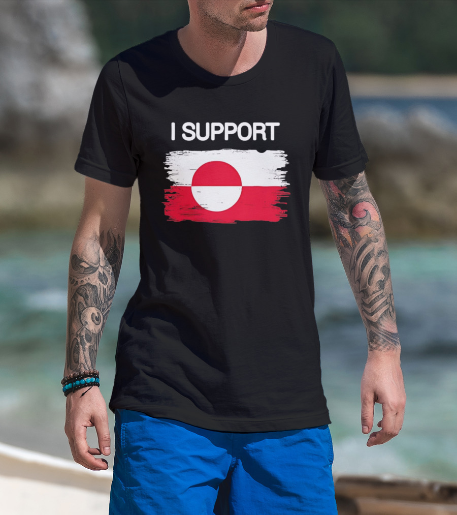 I Support Greenland Flag Design Make Amireca Go Away T-Shirt