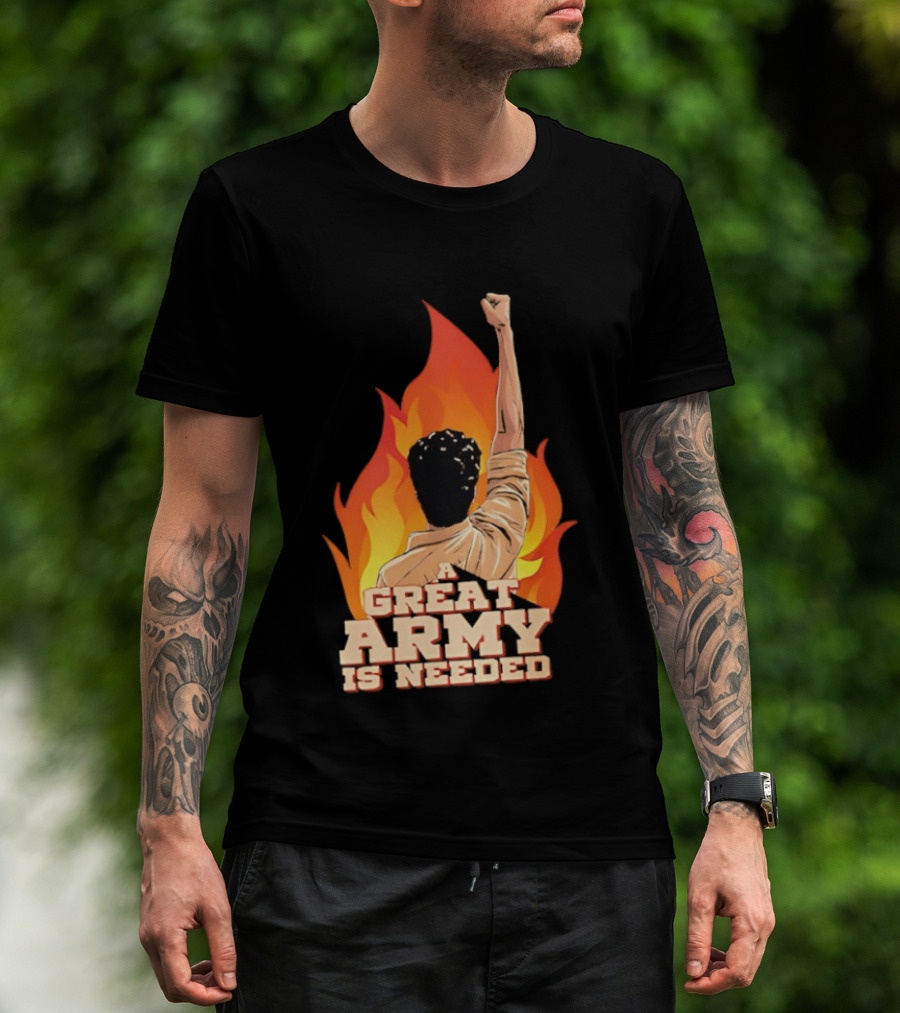 Parasakthi A Great Army Is Needed Raised Fist Flame T-Shirt