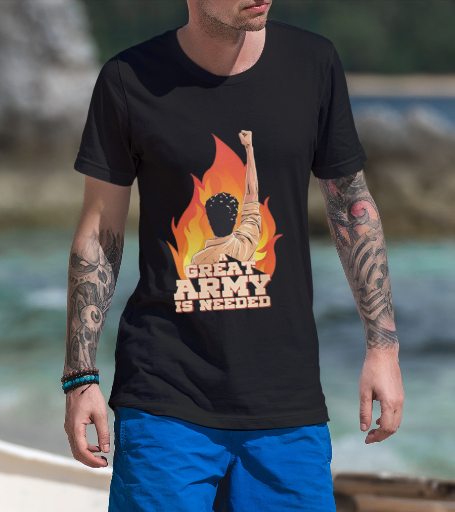 Parasakthi A Great Army Is Needed Raised Fist Flame T-Shirt