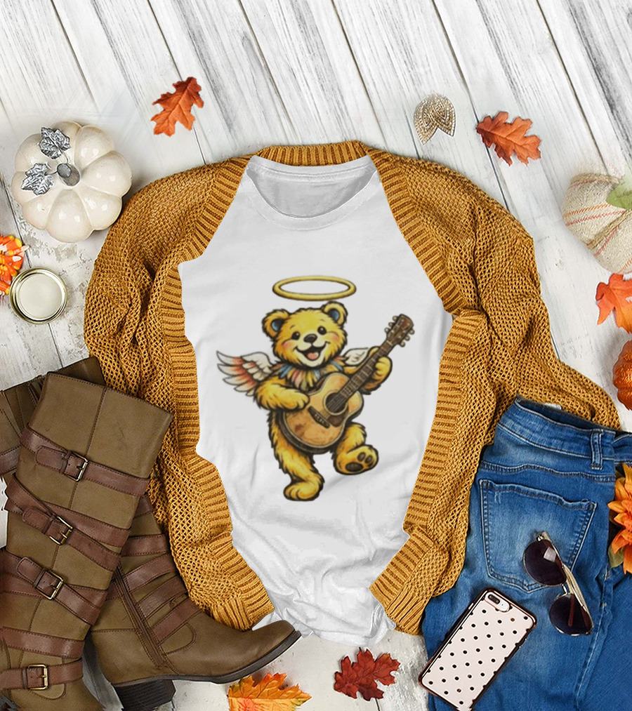 Bob Weir Grateful Dead Angel Bear Guitar Tribute 2026 Rest in Peace Legend T-Shirt