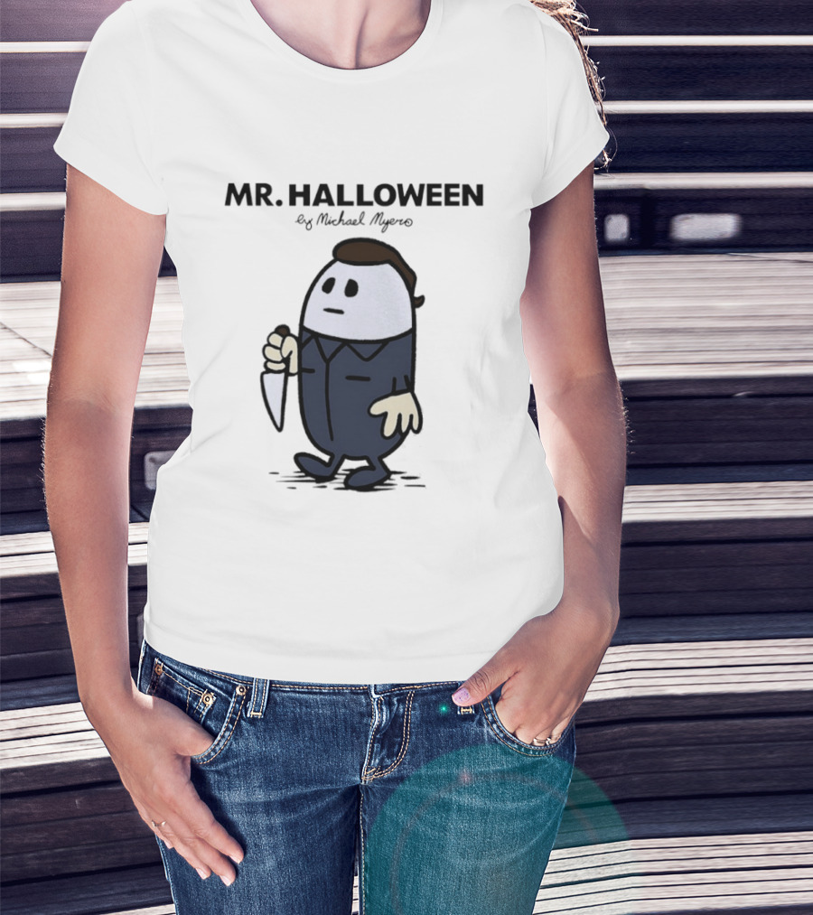 Mr Halloween By Michael Myers Knife T-Shirt