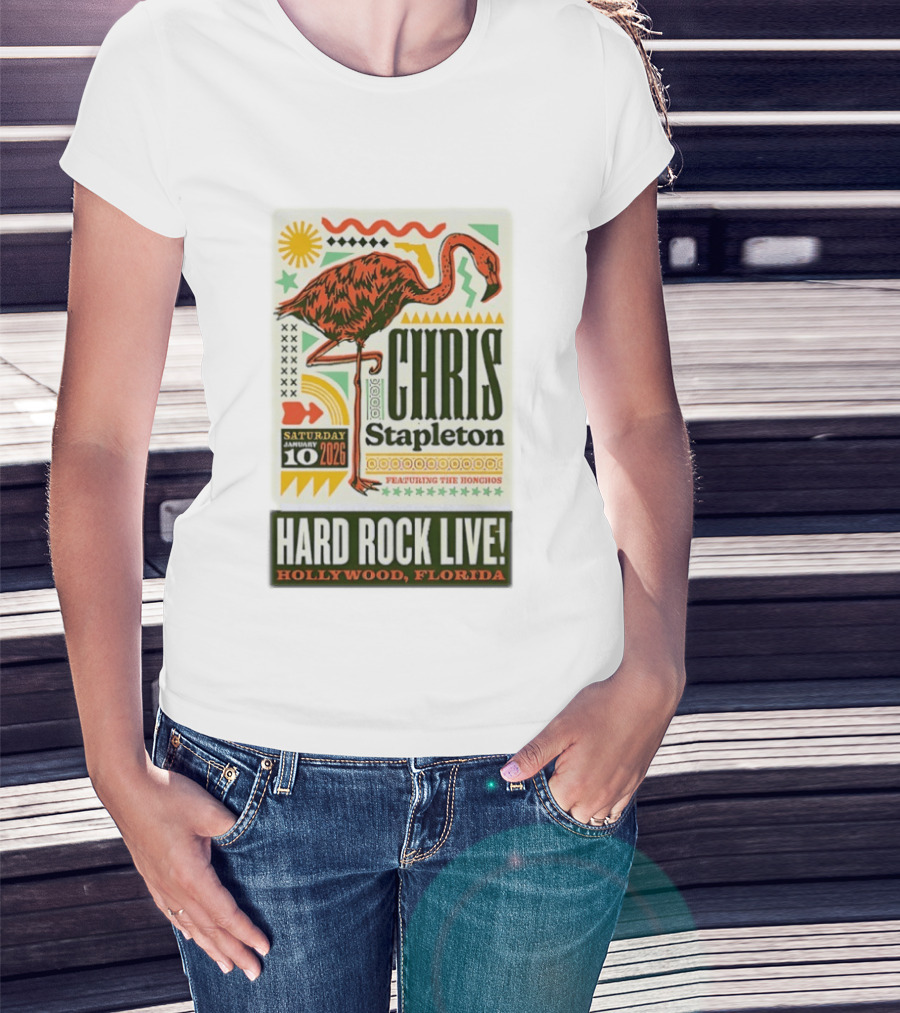 Chris Stapleton Featuring The Honchos Hard Rock Live Hollywood Florida January 10 2026 T-Shirt