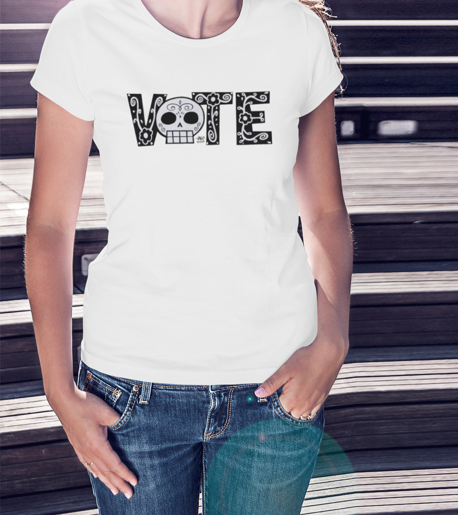 Dia De Los Muertos Calavera Vote Skull Celebration T-Shirt
