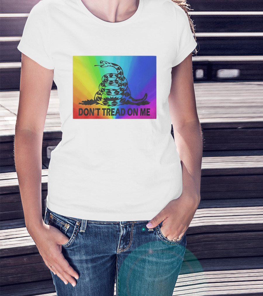 Rainbow Don't Tread On Me Snake T-Shirt