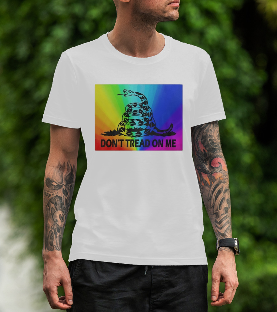 Rainbow Don't Tread On Me Snake T-Shirt