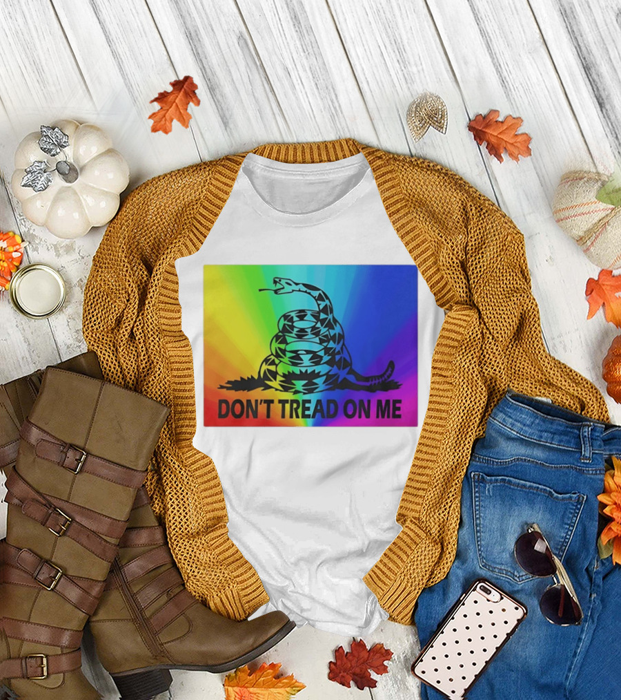 Rainbow Don't Tread On Me Snake T-Shirt