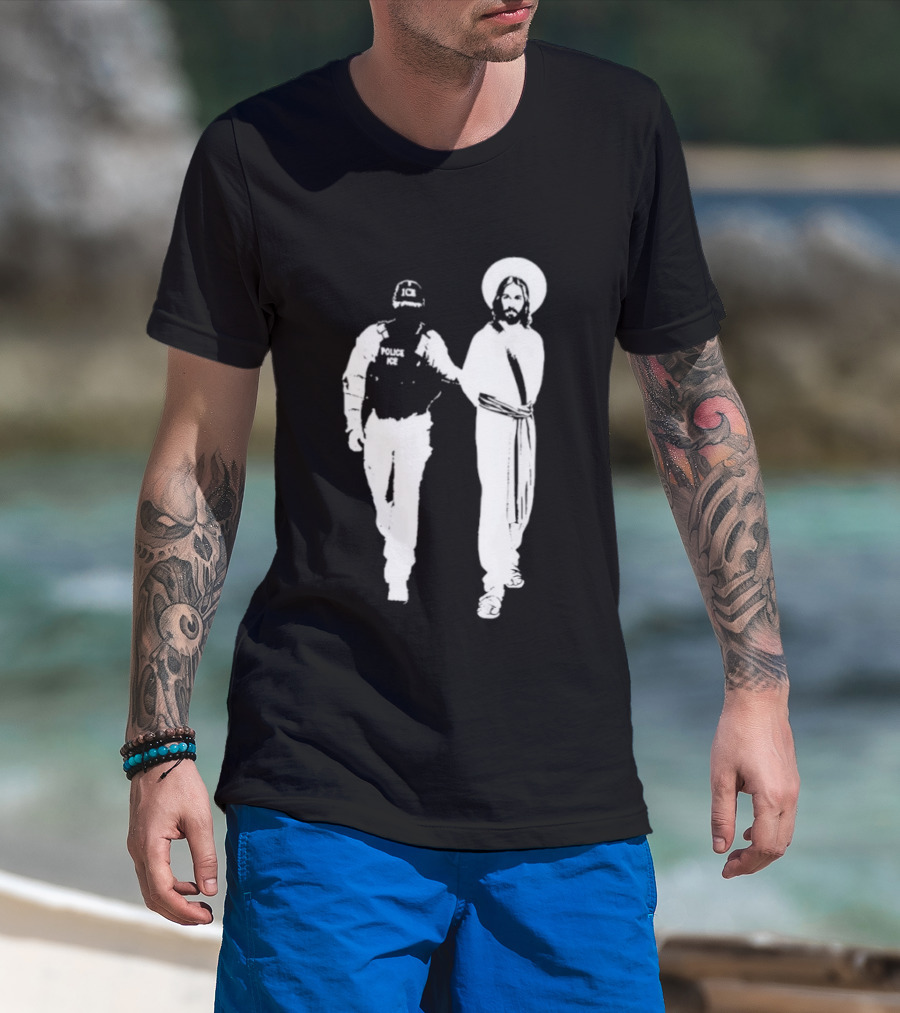 Anti Ice Jesus Arrested Iconic T-Shirt
